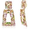 EVER FAITH Orecchini a clip rettangolari per Donne, Brillanti Cristalli di Strass Geometrici di Valentine's day non pendenti Rosa