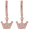 Remo Gammella Orecchini semi cerchio piccoli argento 925, orecchini donna corona, orecchini corona zirconi. Orecchini pendenti corona, queen argento o oro rosa, hoops argento 925 e zirconi. made in italy (Oro Rosa)