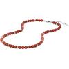 GAVU Collana da Uomo Pietre Naturali e Acciaio Inox, Collana di Perline di Diaspro Rosso da Uomo Regolabile