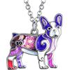 DUOWEI Collana con cane Bulldog francese smaltato carina Regali per donne adolescenti ragazze