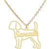 AUROGLOW - Collana personalizzata con nome di cane - Ciondolo commemorativo per animali domestici inciso personalizzato con stampa a zampa e ciondolo a forma di cuore - Catena in acciaio inox 45 cm