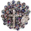 Nazareth Store Rosario cattolico con perline di cristallo e strass, medaglia miracolosa in argento, crocifisso INRI, rosario multicolore in confezione regalo, 22 , Vetro, Non pietra preziosa