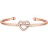 U7 Bracciale Donna Rigido Aperto con Nodo di Cuore Loveknot Braccialetto Scon Zirconi Placcato Oro Rosa Regalo per Donne Ragazze Amiche