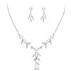 Clearine Set di gioielli da donna bohemien CZ Cream perle artificiali filigrana girasole collana a forma di Y, Zirconia cubica, cubica