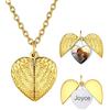 U7 Collana con Foto Personalizzata Donna Ciondolo Personalizzata con Foto Cuore Ali Apribile Acciaio Inossidabile Ciondolo Portafoto Placcato Oro con Catena 51cm+5cm Regalo per Donna Mamma