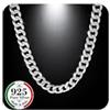 QUADRI - Elegante Collana Argento 925 - Catena Modello Cubano Diamantata - Idea Regalo Collana Donna Uomo larghezza 10 mm - lunghezza 66 cm - Made in Italy