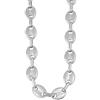 OAKKY Unisex Acciaio Inox Hip Hop Chicco di Caffè Ovale Pulsante Catena Collana Fascino Naso di Maiale Bracciali Biker Gioielli 6MM Argento 70CM
