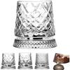 Generic Bicchieri da Whisky Rotanti 280ml, Bicchiere da Whisky in Cristallo con Rotazione a 360° e Base Stabilita, Coppetta da Decanter Antistress in Stile Antico per Bourbon, Regalo Unico per Compleanno e