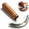 Jwthee coltello in pelle con manico in legno