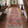 DEFYNEE Tappeto passatoia lavabile in lavatrice, 60 x 240 cm, antiscivolo, morbido, a pelo basso, per corridoio, cucina, camera da letto, ufficio, rosso