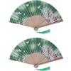 Buachois 2 Pezzi Ventagli Pieghevole,Seta Pieghevole Fan,Giapponese Ventaglio con Nappa,per Festa di Nozze Puntelli Home Office Cosplay Balli, Feste, Spettacoli Parete Fai Da Te Decorazione