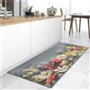 HomeLife Tappeto Cucina Antiscivolo Lavabe Made in Italy | Tappeto Passatoia al Metro PVC e Cotone con Stampa Colorata | Tappeto Cucina 200 cm in Vine, Moderno e Decorativo, Bouquet di Fiori