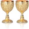 HERCHR 2 Pezzi Calice Bicchiere da Vino, 2,7 Pollici 30ml/1oz Motivo Floreale in Rilievo retrò Coppa da Vino per Cocktail di whiskey, Matrimoni, Bar di Casa(01)