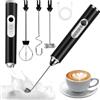 BARAKYEG Montalatte Elettrico,Schiumalatte Frustino,Montalatte ricaricabile,Doppia Testa Portatile,frullino montalatte,3 Velocità Regolabile,Mini Frullatore per Caffè,matcha,latte,cappuccino
