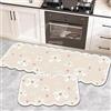 Morbuy Tappeto Cucina Antiscivolo Lavabile, Passatoia Cucina Disegno Tropical in Diatomite, Lungo Tappetino Antiscivolo per Salotto, Bagno, Corridoio, Lavanderia, Doccia (Colore ginkgo,60x160cm)