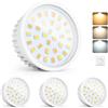 YindaLux 4x Moduli LED 230V Dimmerabili, Ultra Sottili Ø50x23mm, 6W 600LM IP44, Angolo 120°, Ricambio GU10/MR16, 3 Colori 2700K/4000K/6500K, per Faretti Incasso Plafoniera Spot