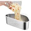 Generisch Cestello per lavello, filtro angolare per lavello - contenitore in acciaio inox per residui di cibo in cucina, cestello triangolare in acciaio inox, per colino alimentare
