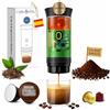 Astur Group Macchina Caffè Portatile Capsule Ricaricabile USB, Macchina da Caffè Portatile Multicapsula e Caffè Macinato con Riscaldamento Automatico, Ideale per Viaggi, Campeggio, Ufficio e Auto (Verde)