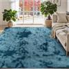 ISMOL Tappeto morbido e soffice Area Rug, per soggiorno, camera da letto, ufficio, per esterni, corridoio, moderno e arruffato (blu, 120 x 180 cm)