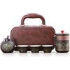GAOUTO Set di teiera giapponese, da viaggio, portatile, servizio da tè giapponese, da viaggio in porcellana, 1 teiera (250 ml) + 3 tazze da tè (46 ml) + 1 contenitore da tè (180 ml), set da tè per ufficio