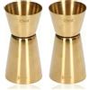 Cyrank 2 PCS Oro Cocktail Jigger, Acciaio inossidabile Jigger Cocktail doppio Jigger Giapponese Jigger Cocktail Tazza di misura Accessori Bar per Home Bar(L)