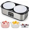 FARYODI Macchina automatica per yogurt, 2 l, digitale, con 2 bicchieri, marmellata, gelato e budino, yogurt, per yogurt greco, formaggio, natto, vino di riso