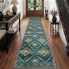 DEFYNEE Tappeto runner lavabile in lavatrice, extra lungo, 60 x 300 cm, antiscivolo, a pelo corto, per corridoio, cucina, camera da letto, ufficio, verde scuro