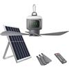 TRUYOK Ventilatore da soffitto a energia solare con illuminazione, ventilatore a LED con lampada da soffitto, dimmerabile, luce ventilatore con telecomando, gancio di sospensione, lampada da soffitto