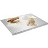Luckwaii Tagliere in acciaio inox con bordo di arresto, 30 x 40 cm, piano di lavoro, cucina, tagliere in acciaio inox, per impastare, tagliare e cuocere per carne e verdure