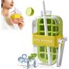 LLELEMAMO My Crush Cup, My Crush Cup Ice, 500/800ml 2 In 1 Touch-Free Ice Cube Tray Water Bottle with Lid and Bin - Easy Press to Release, Suitable for Coffee, Juice, and Beverages (Green-800ML)