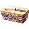 Generico Portaburro - Porta Burro in Ceramica con Coperchio per Piano Cucina | Decorazione Cucina Conservazione per Cottura Dolci Feste