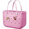 Baonat Borsa da spiaggia in gomma, borsa da viaggio impermeabile da donna, lavabile, borsa tote per sport, spiaggia, mercato, piscina, Rosa, X-Large, EVA
