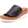 QUEEN HELENA Sabot in Pelle Sandali con Zeppa Donna 15998 (Nero, Sistema Taglie Calzature EU, Adulto, Donna, Numero, Media, 38)