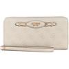 GUESS Katya Large Around Wallet, Portafoglio Grande con Zip, Pochette Donna, Logo Bianco, Taglia Unica