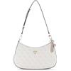 GUESS borsa a tracolla Noelle II Top Zipper Shoulder Bag Bone Logo avorio