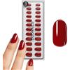 DOONAILS - Soft Gel Press On Nails Set da 30 pezzi, Mon Cheri forma arrotondata, unghie rosse da incollare, copertura completa in qualità salone, finte unghie morbide in gel medio, naturale e