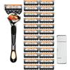Bodybite MENZORS Rasoio 5 Lame Uomo Regolabile, Lamette 5 Lame Uomo, Rasoio Manuale da Barba con Testina Mobile e Impugnatura Antiscivolo, Rasatura Precisa e Delicata