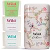 Wild Pack deodorante naturale ricaricabile Wild 0% alluminio - Contenitore Uccellini&Bacche Cath Kidston e Pink Grapefruit & Lime, Coconut & Vanilla, Fresh Cotton & Sea Salt - 24h di protezione dagli odori