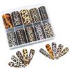 BCHMN Foil Unghie Leopardato 10 Rotoli, Pellicola Trasferimento Unghie Animalier 4x100cm, Kit Decorazioni Nail Art per Manicure Fai da Te e Salone Professionale, Box Adesivi Unghie