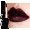 Afflano Rossetto goth nero metallizzato, lucidalabbra multicolore nero e rosso, rossetto cromato gotico rosso nero, rossetto rosso scuro a lunga durata, impermeabile, per vampiro, Halloween, trucco