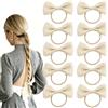ELNX Set di 10 Elastici per Capelli con Fiocco, Scrunchies Morbidi per Bambini e Donne, Ideali per Scuola e Uso Quotidiano, Bianco Sporco