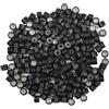 YTBYT 200 perline per capelli foderate in silicone, a sinistra, 4,0 mm, per extension (nero)