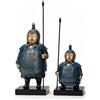 Statuette con Lancia Blu Statua Guerriero di Terracotta Stile Cinese per