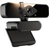 Dobuhont Webcam 4K per PC/laptop/desktop con microfono e copertura per la privacy, telecamera USB Plug & Play per streaming e riunioni