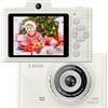 Trayneel Fotocamera HD a doppio obiettivo con schermo IPS da 2 8 pollici, sensore CCD da 48 MP, 2 video 5K UHD, supporto OTG, compatibilità con schede TF e zoom ottico 8x per uso studentesco (bianco)