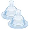 MAM Tettarelle per biberon 0+ mesi (2 pezzi) - Confezione da 2 ciucci in silicone a flusso lento 0 velocità - Ciuccio piatto e ultra morbido per neonati