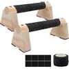 Mudoulu Barre parallele in legno, solide barre per flessioni, con impugnatura antiscivolo e piedini in gomma, per calisthenics, fitness, ginnastica, salti e allenamento a corpo libero