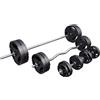 GORILLA SPORTS® Set Bilanciere e Manubri 100 kg - Standard o Gripper, Foro 30/31 mm, Bilanciere da Palestra 170 cm, Barra EZ 120 cm, Manubri Regolabili 35 cm, Set Pesi con Dischi