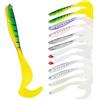 HOTUT 12 Pezzi Esca Gomma di Pesca, Pesci di Gomma, Kit da Pesca con 8 Esche, Esche Artificiali Silicone Spinning per Trota, per Acqua Dolce O Salata, Bagliori Nel Buio, per Acqua Dolce O Salata