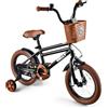 RULLY Bicicletta da ragazzo da 12 pollici, colore verde, bicicletta per bambini da 2 a 4 anni, con ruote di supporto, freno a contropedale e freno a mano, cestello, telaio in acciaio leggero